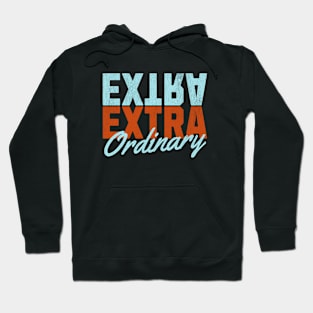 ExtraOrdinary - Orange and Light Blue Text Hoodie